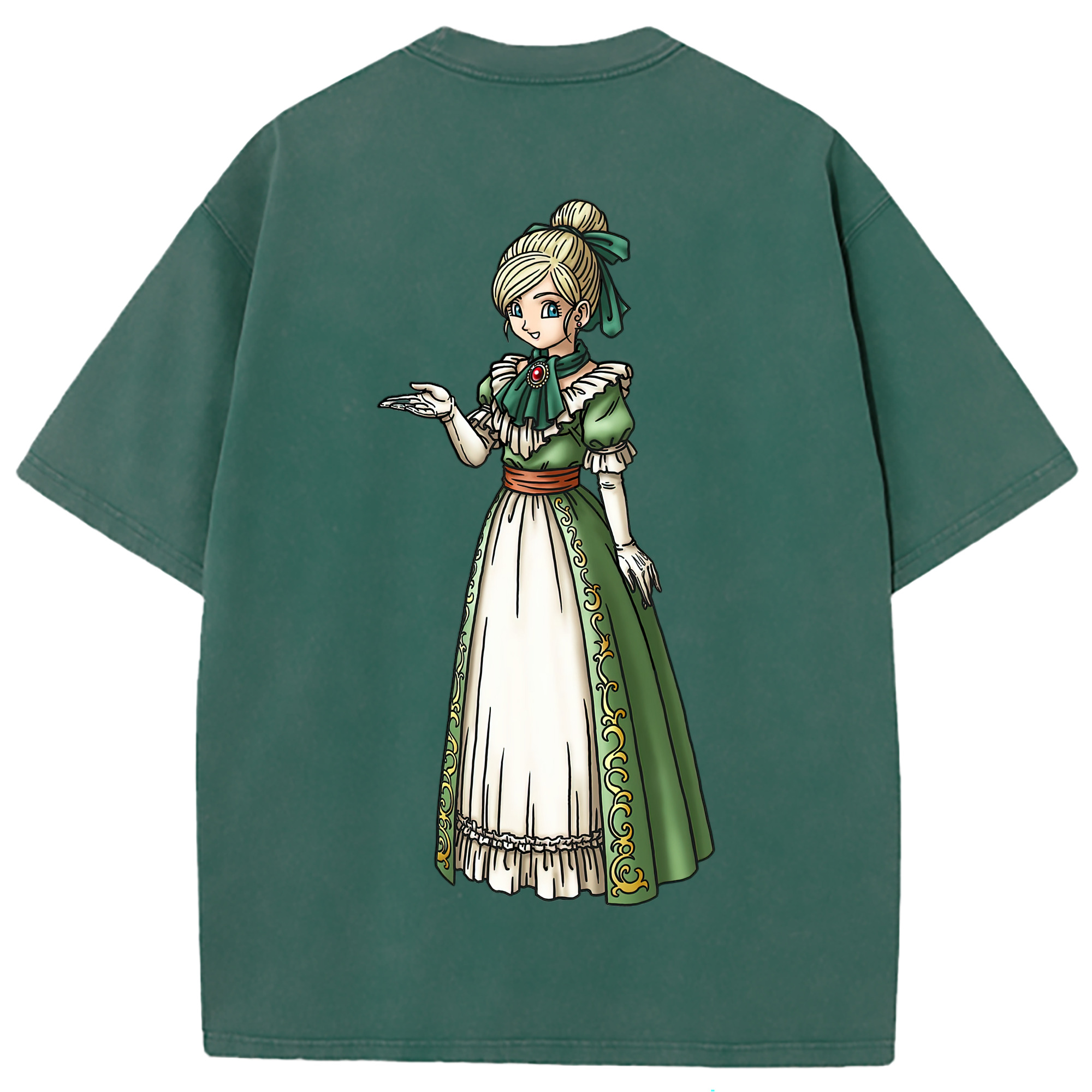 （画像用） ドラゴンクエスト Doragon Kuesuto Dragon Quest 綿100% ヴィンテージ風 半袖Tシャツ（背面プリント）